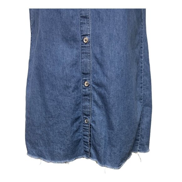 Zara Trafaluc Short Sleeve Denim Dress Button Front Closure  Women's Size Medium - Picture 3 of 7